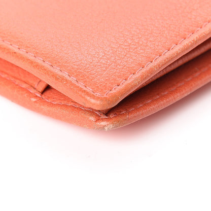 Chanel Goatskin Camellia Embossed Bi-Fold Wallet Coral 11 of 12