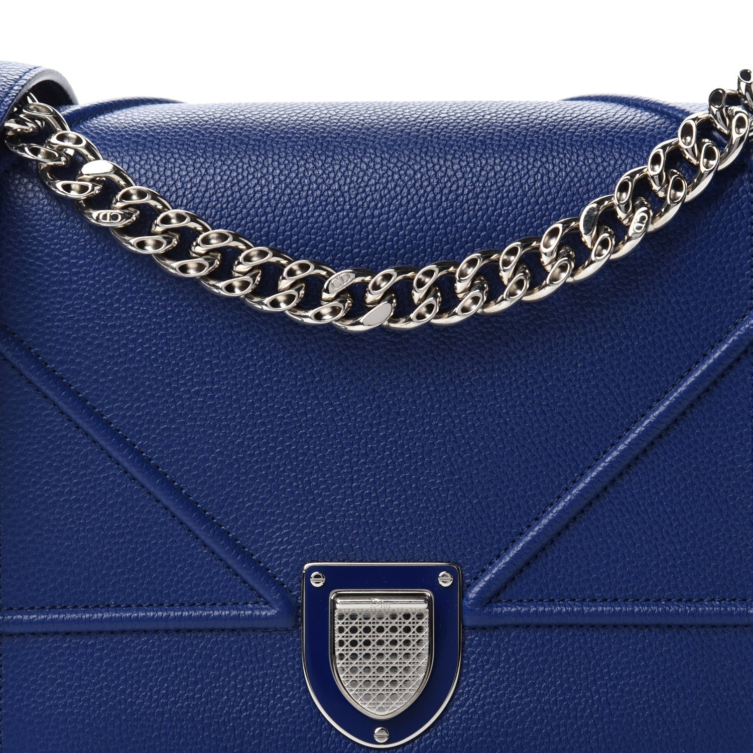 Christian Dior Grained Calfskin Medium Diorama Flap Bag Bleu De Minuit 12 of 13