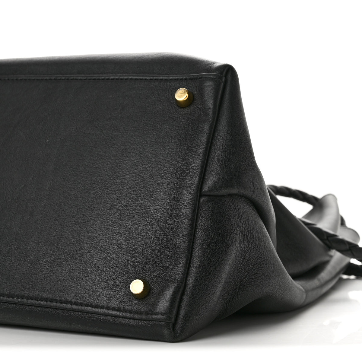 Silky Calfskin Large Andiamo Shoulder Bag Black