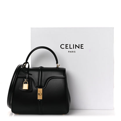 Celine Satinated Calfskin Small 16 Top Handle Bag Black 15 of 15