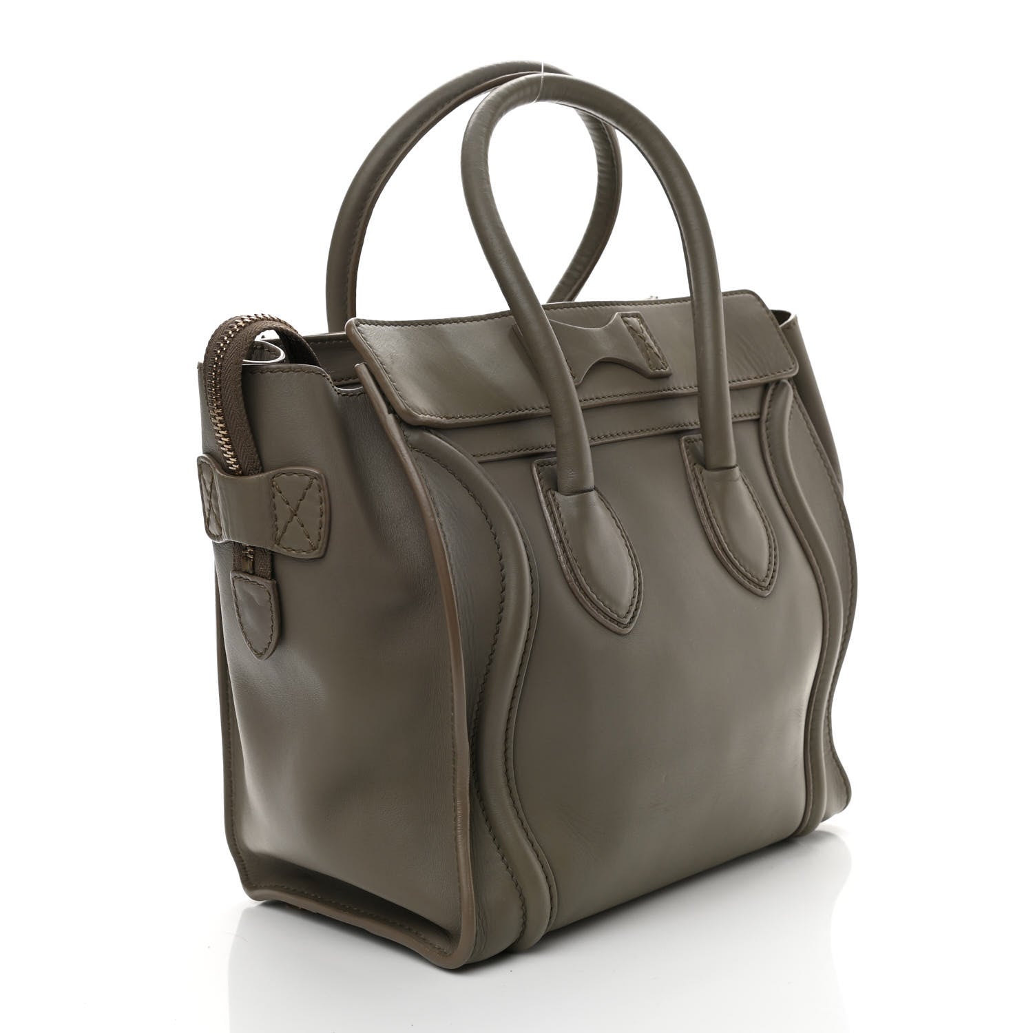 Celine Smooth Calfskin Micro Luggage Khaki 3 of 10