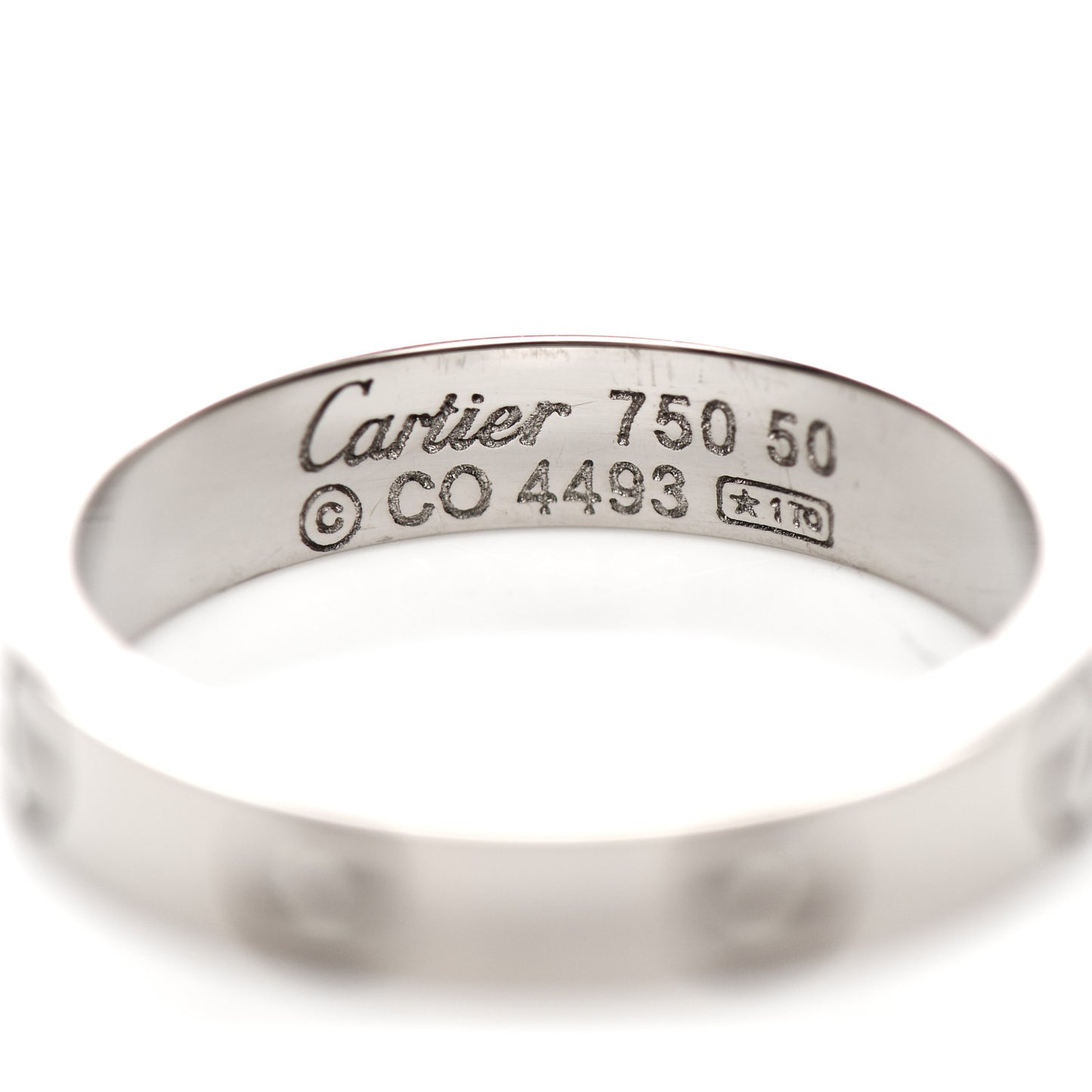 18K White Gold 3.5mm LOVE Wedding Band Ring 50 5.25