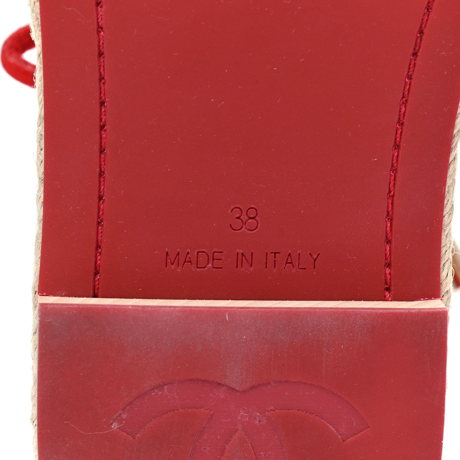 Chanel Suede Espadrille Sandals 38 Red 6 of 11