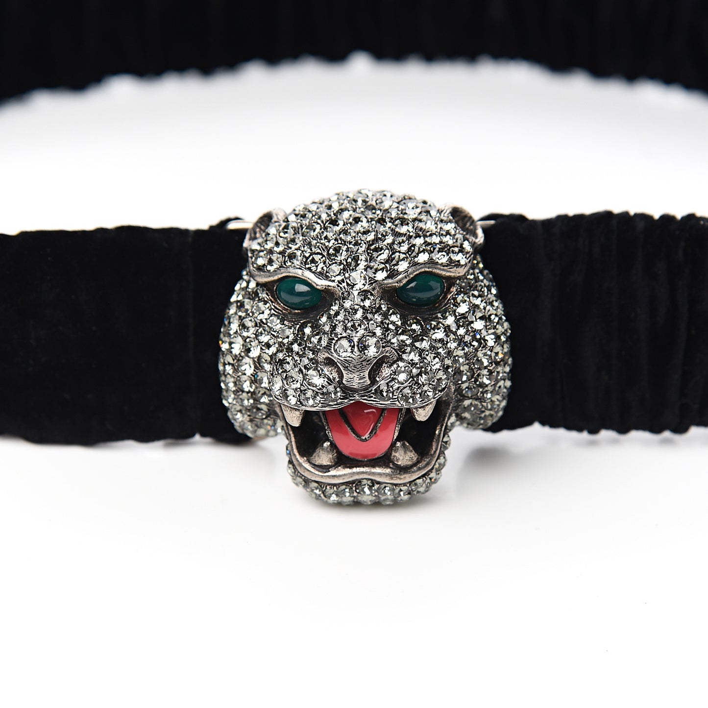Velvet Crystal Tiger Head Belt 85 34 Black