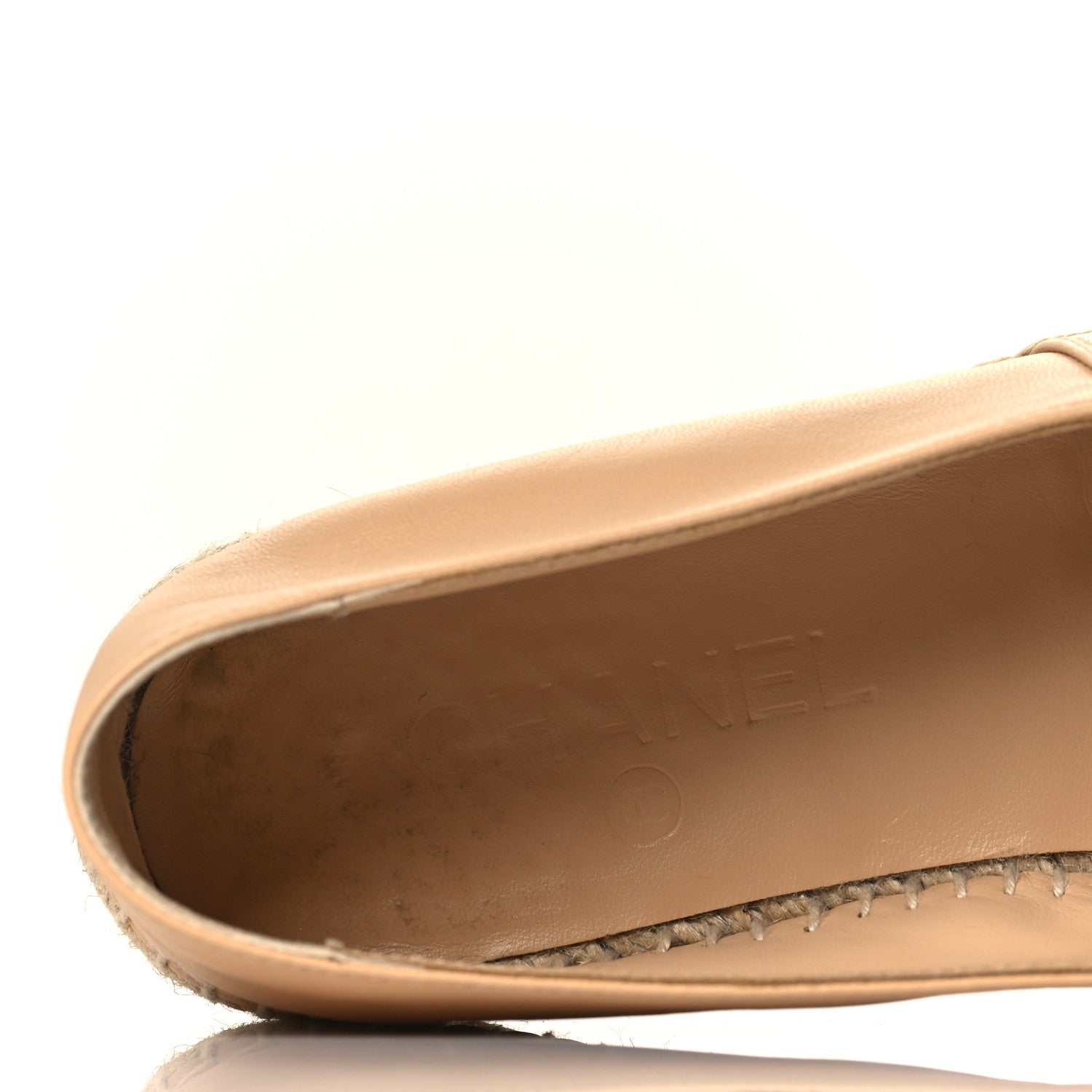 Chanel Lambskin CC Espadrilles 39 Beige Black 6 of 9