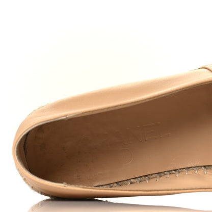 Chanel Lambskin CC Espadrilles 39 Beige Black 6 of 9