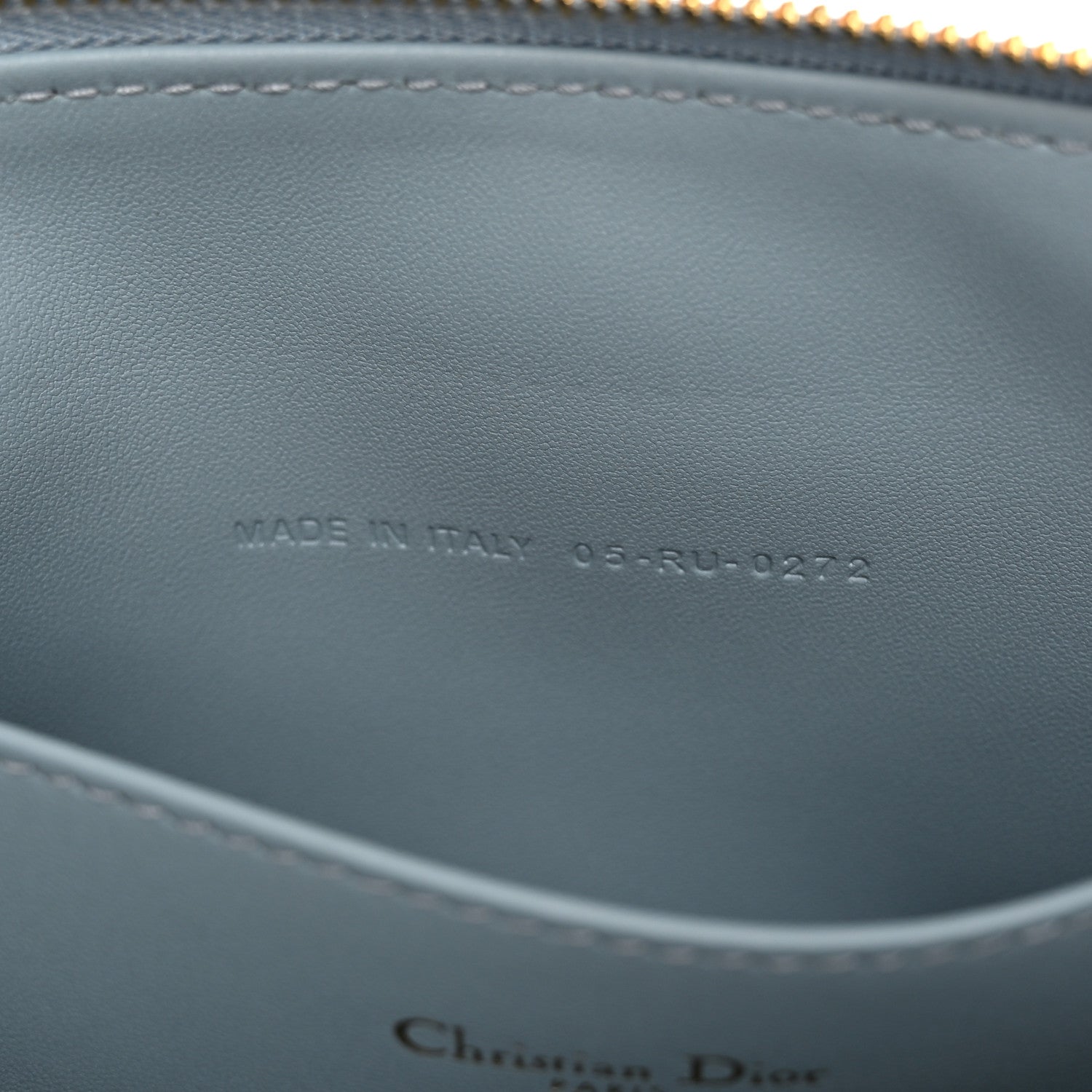 Christian Dior Calfskin Macrocannage Large Caro Daily Pouch Blue 7 of 9