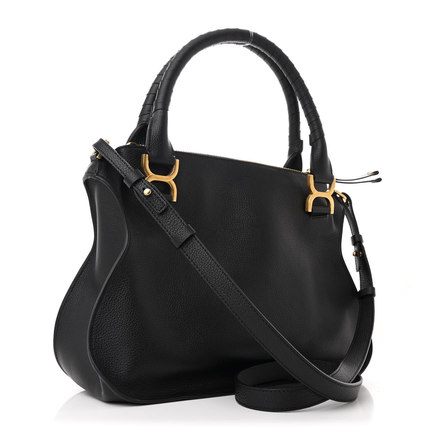 Chloe Calfskin Braided Medium Marcie Double Carry Black 3 of 10