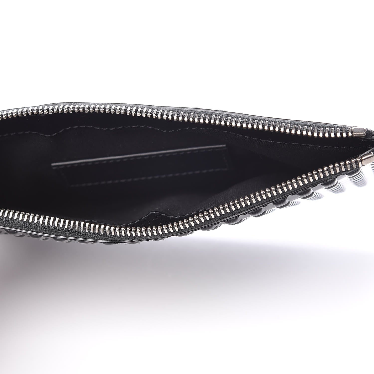 Balenciaga Calfskin Grid Embossed Pouch Black 5 of 9