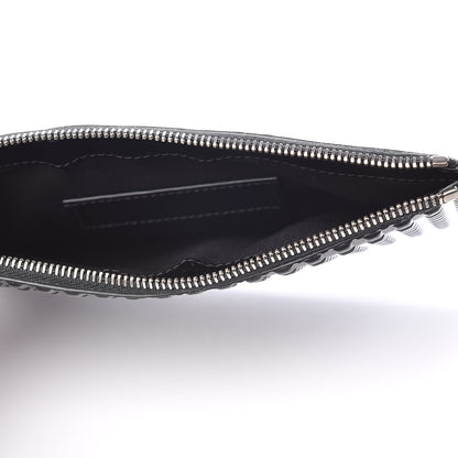 Balenciaga Calfskin Grid Embossed Pouch Black 5 of 9