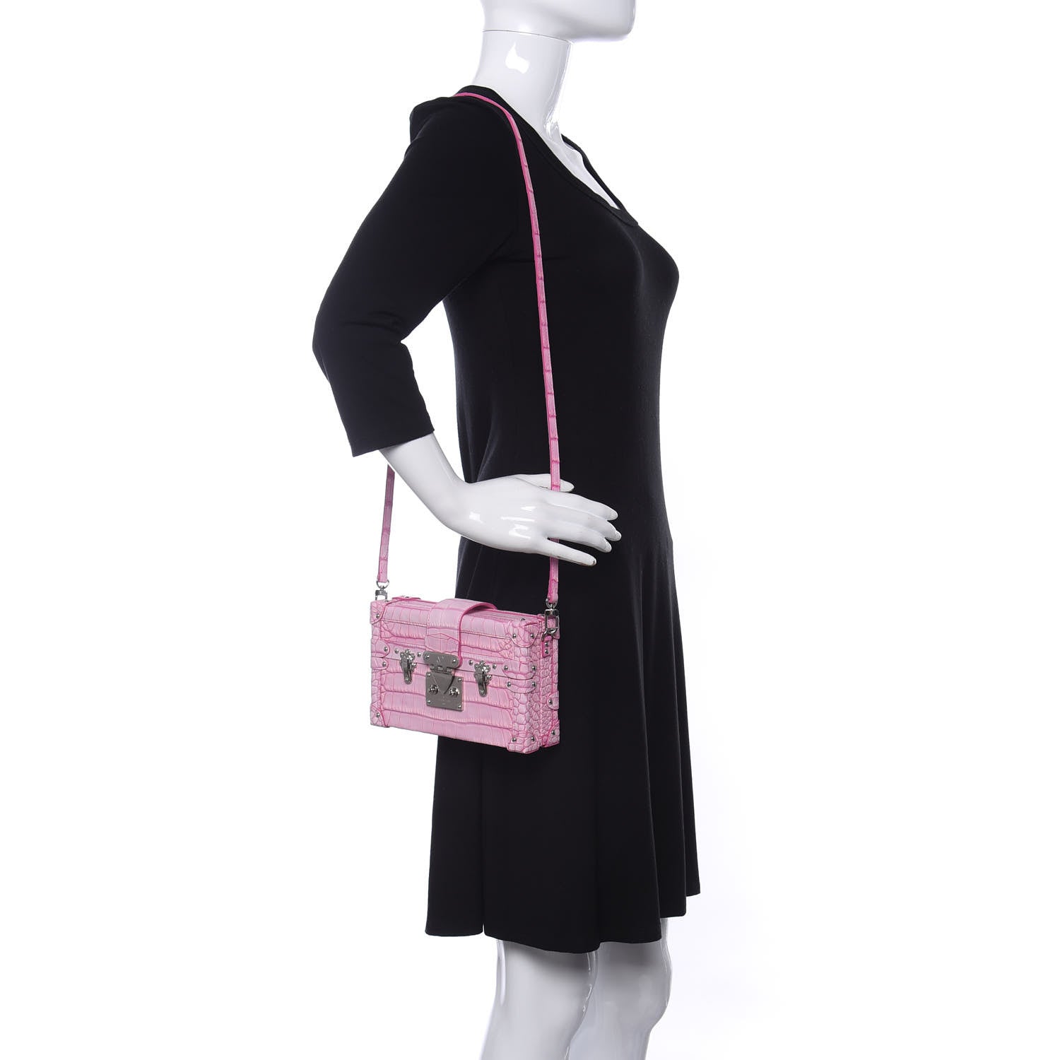 Louis Vuitton Alligator Petite Malle Pink 2 of 10