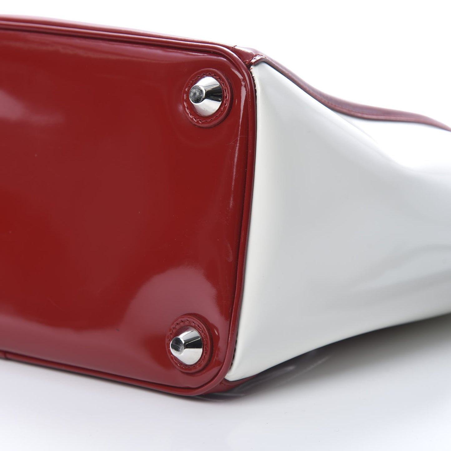 Vernice Tri-Color Tote White Red Black