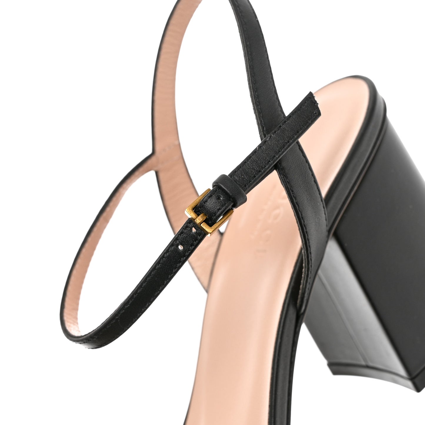 Lifford Calfskin GG Marmont Ankle Wrap 75mm Sandals 37 Black