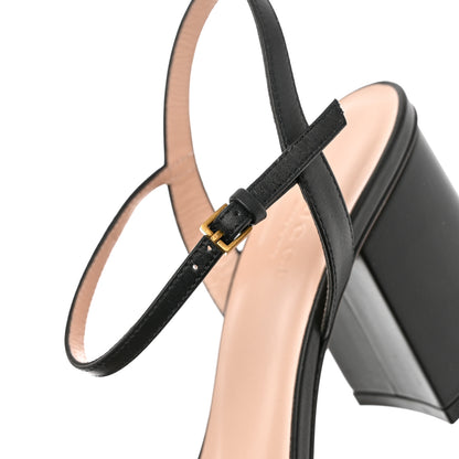 Gucci Lifford Calfskin GG Marmont Ankle Wrap 75mm Sandals 37 Black 7 of 9