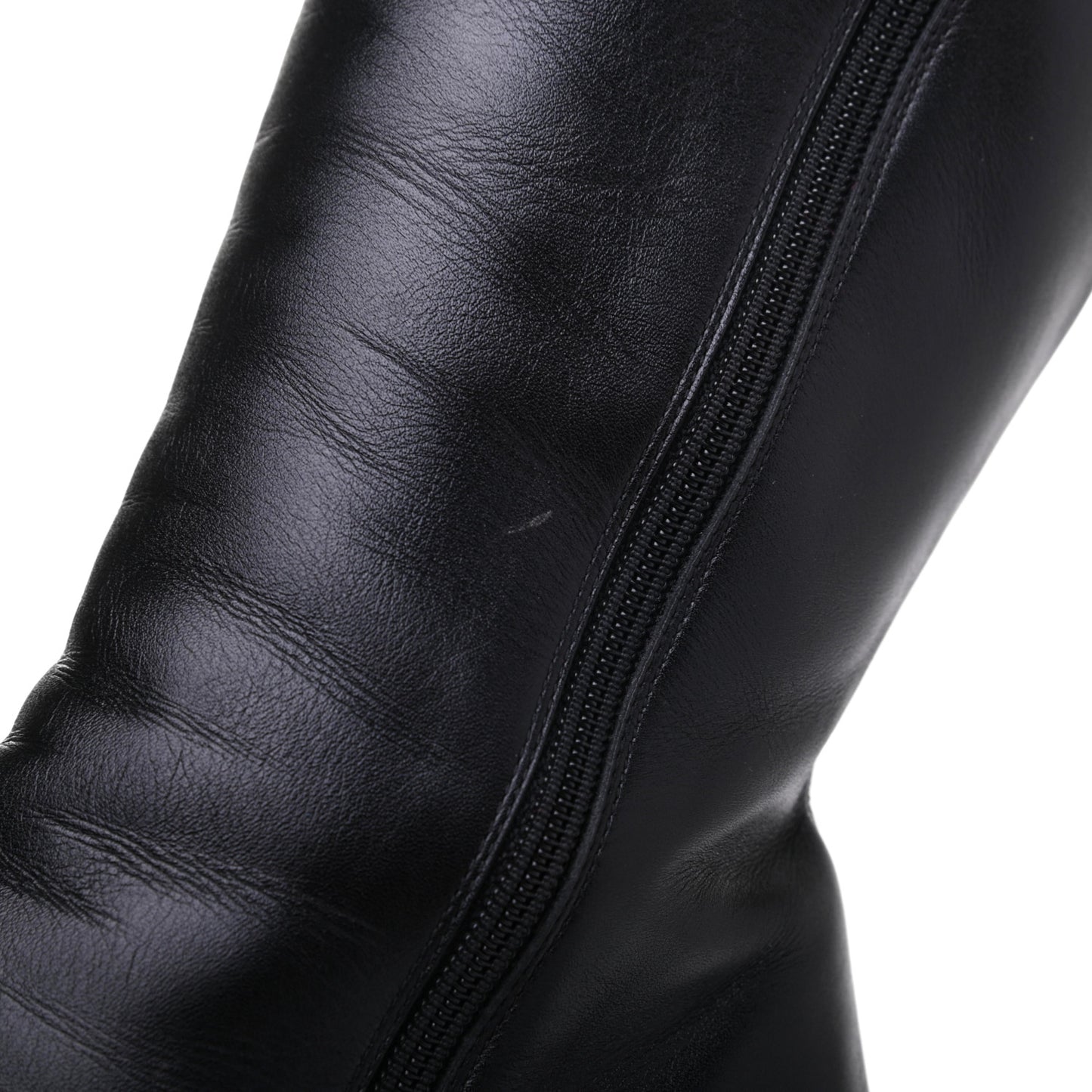 Calfskin Bourge 100 Tall Boots 37.5 Black