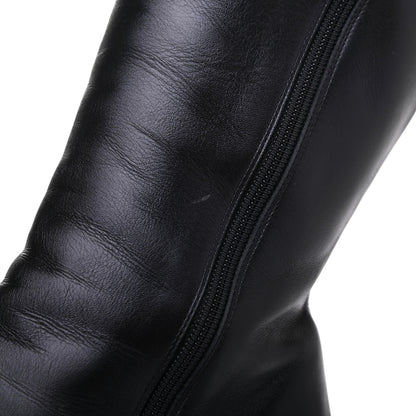 Christian Louboutin Calfskin Bourge 100 Tall Boots 37.5 Black 9 of 14