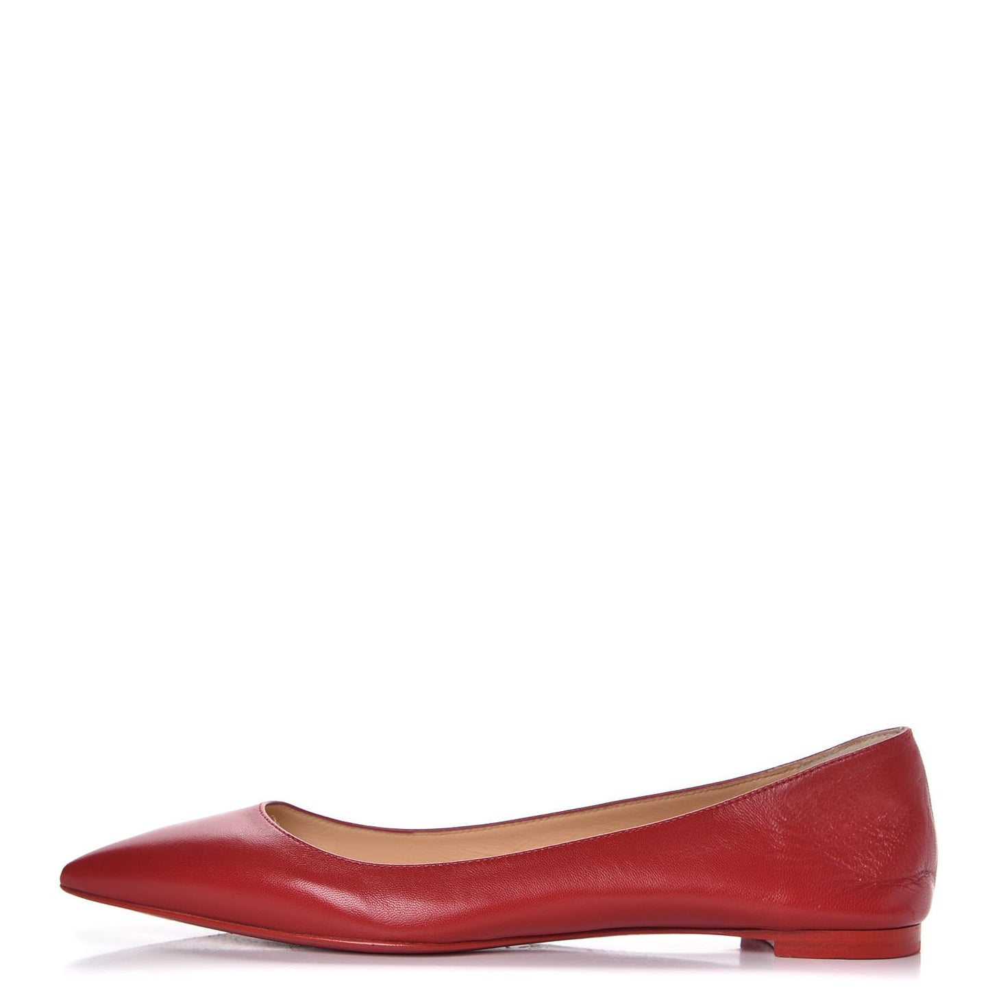 Shiny Nappa Ballalla Flats 37.5 Red