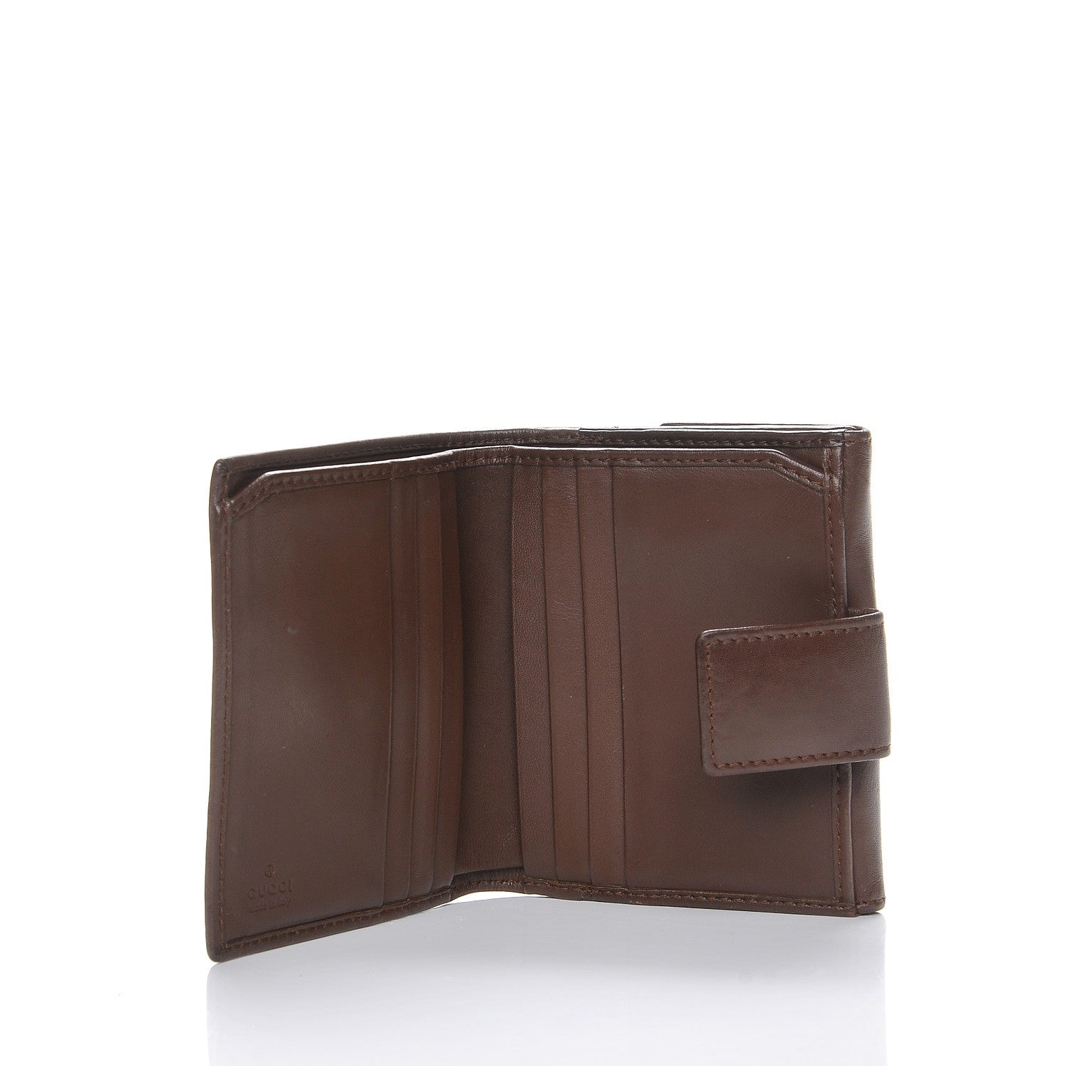 Gucci Monogram Compact Wallet Dark Brown 5 of 8