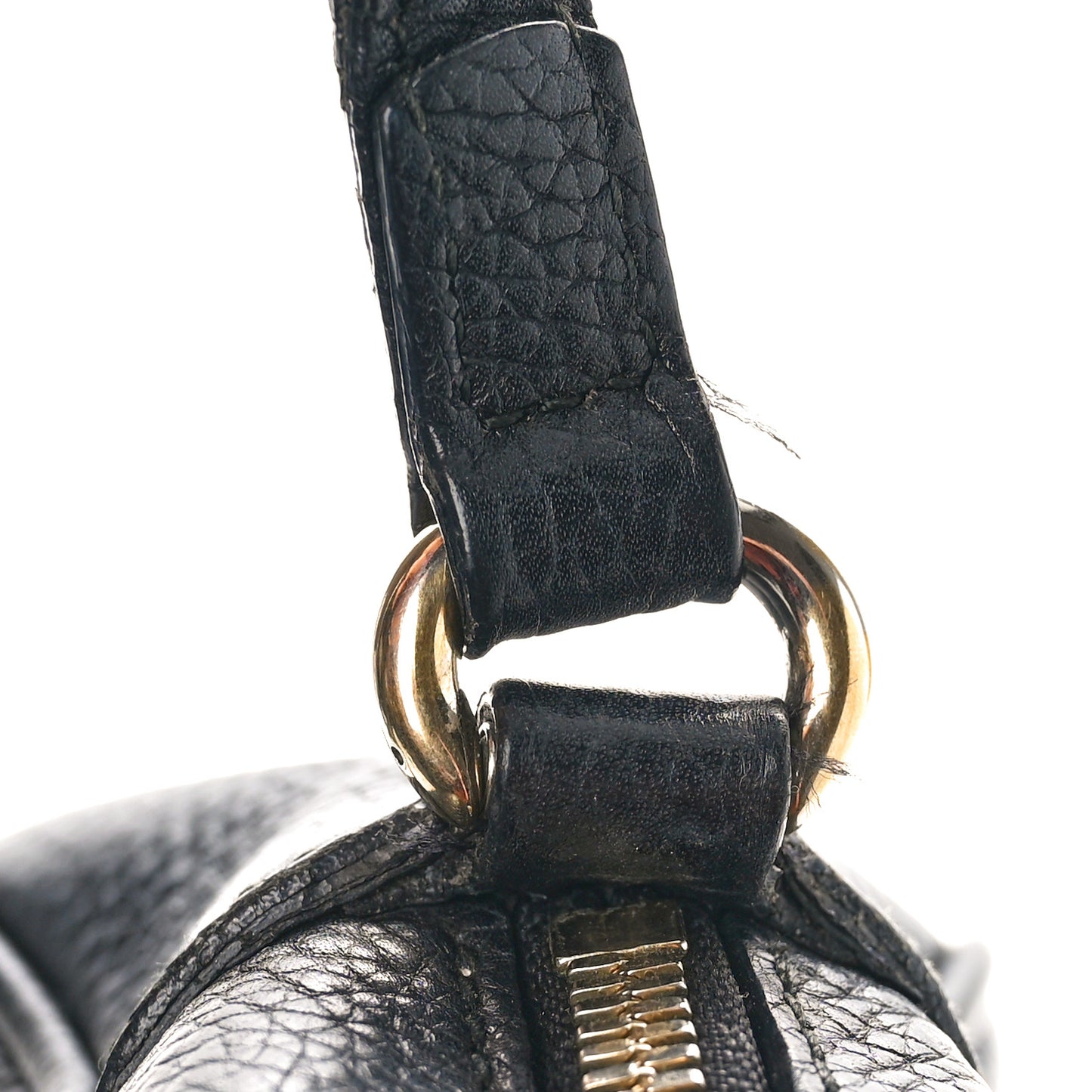 Pebbled Calfskin Small Soho Disco Bag Black