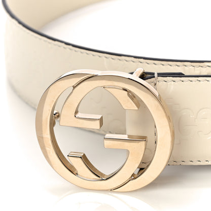 Gucci Guccissima Interlocking G 37mm Belt 85 34 Mystic White 2 of 7