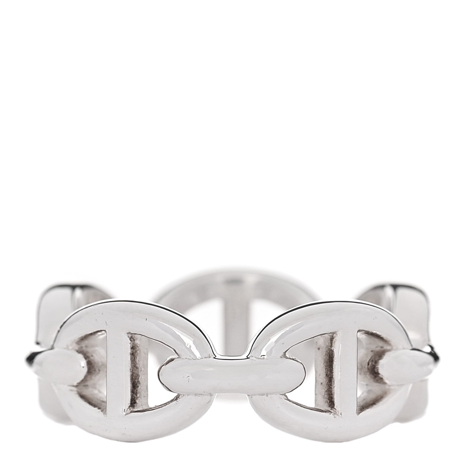 Hermes Sterling Silver PM Chaine d'Ancre Enchainee Band Ring 52 6 3 of 8
