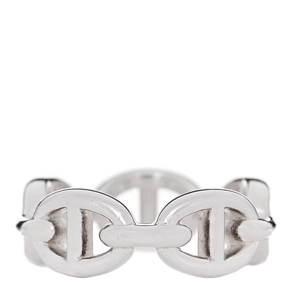 Hermes Sterling Silver PM Chaine d'Ancre Enchainee Band Ring 52 6 3 of 8