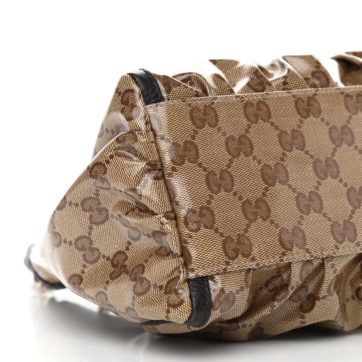 Crystal Monogram D Ring Gold Hobo Brown