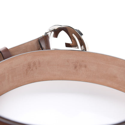Gucci GG Supreme Monogram Selleria Interlocking G 40mm Belt 95 38 Beige Ebony Cuir 6 of 7