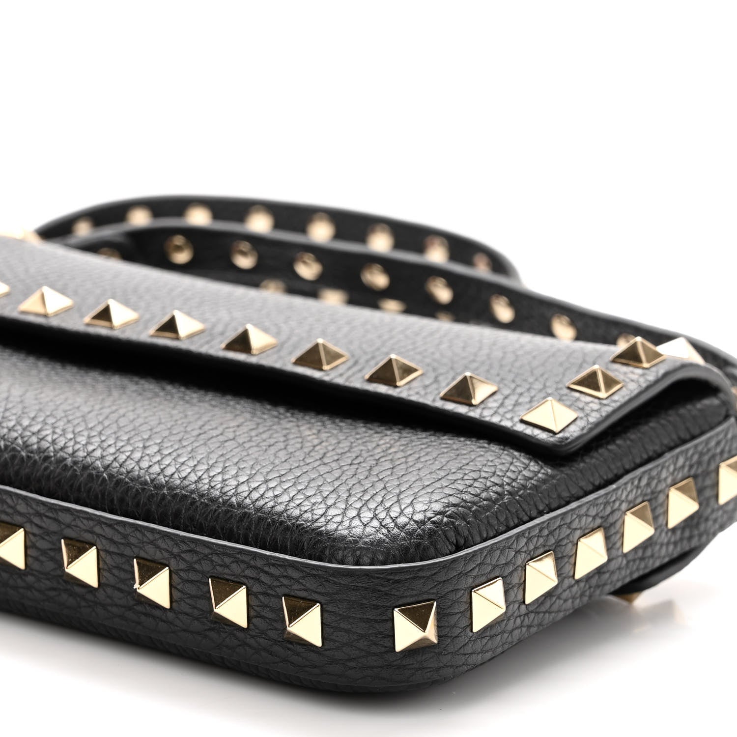 Valentino Garavani Grainy Calfskin Rockstud Crossbody Pouch Black 9 of 10