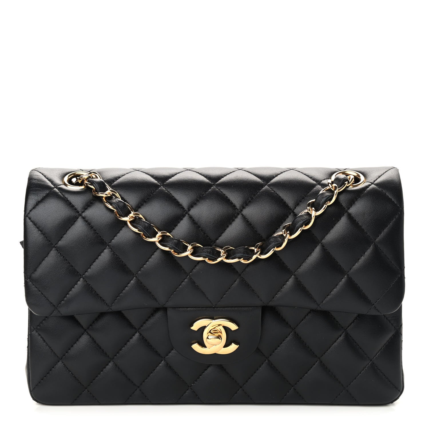 Chanel Lambskin Quilted Small Double Flap Black 1 of 10
