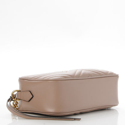 Gucci Calfskin Matelasse Small GG Marmont Chain Shoulder Bag Taupe 4 of 7