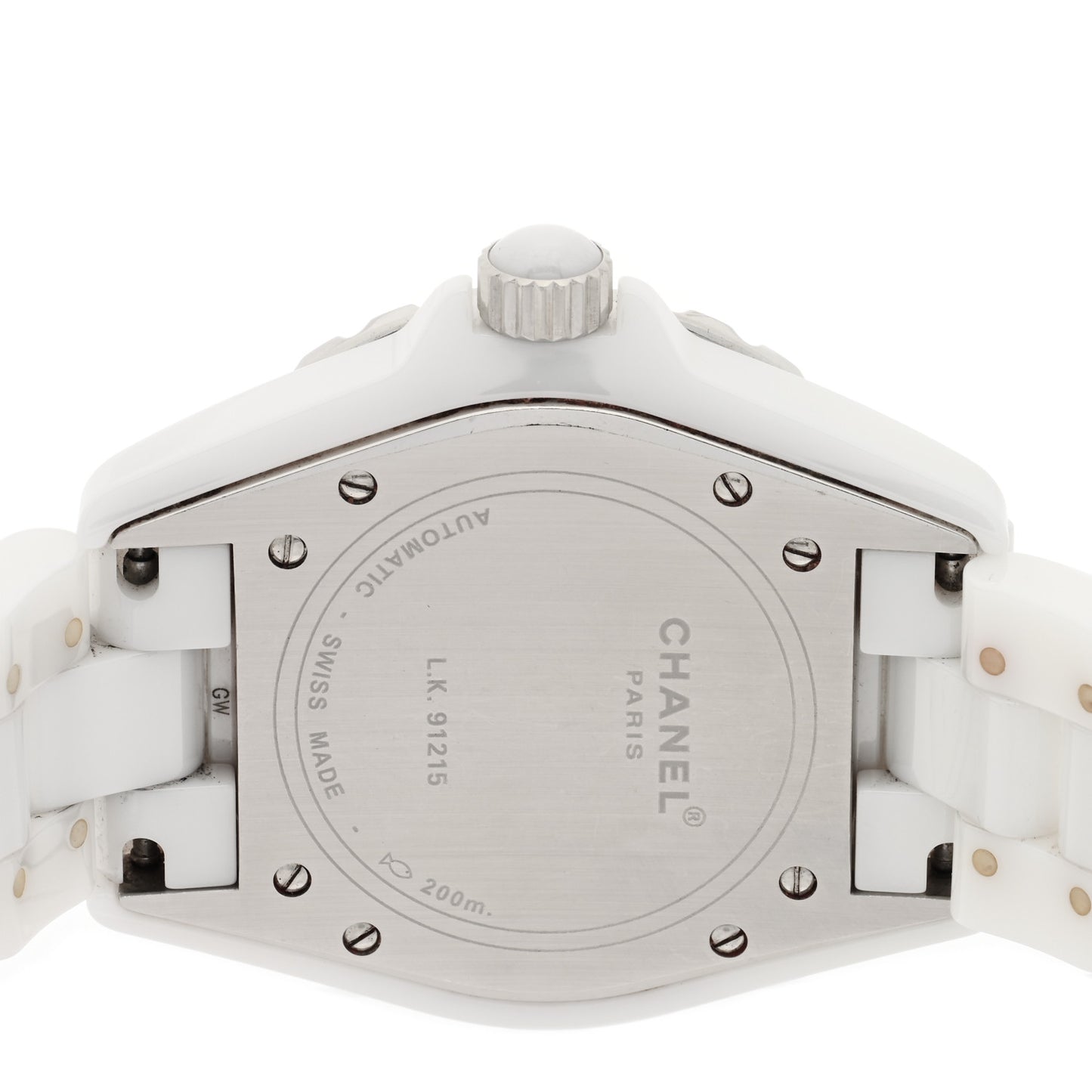 Stainless Steel Ceramic Diamond 38mm J12 Automatic Watch White