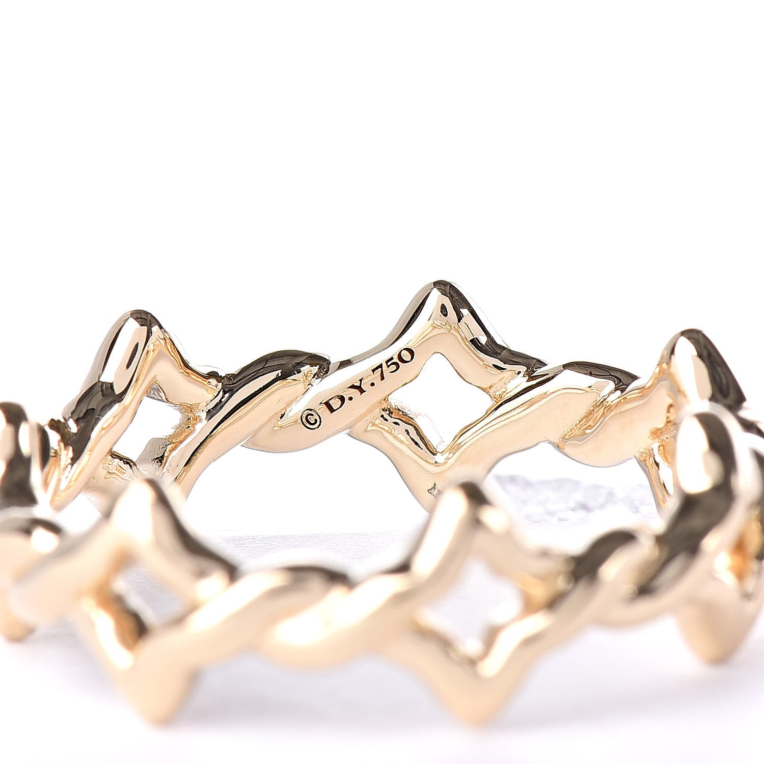 David Yurman 18K Yellow Gold 6mm Quatrefoil Stack Ring 50 5.25 4 of 4