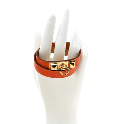 Hermes Epsom Rivale Double Tour Bracelet M Orange 2 of 5