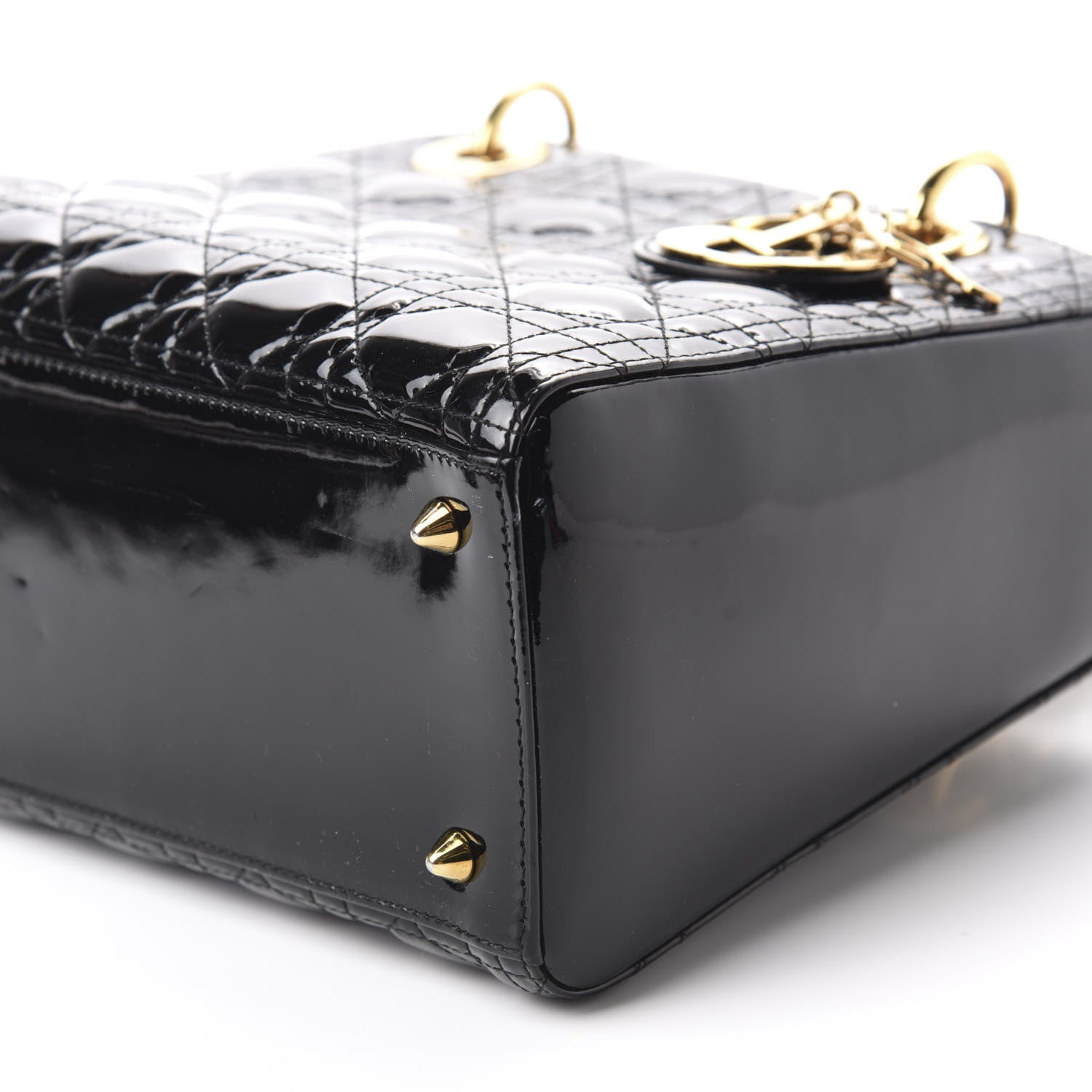 Christian Dior Patent Cannage Medium Lady Dior Black 7 of 11
