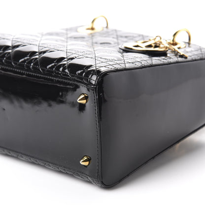 Christian Dior Patent Cannage Medium Lady Dior Black 7 of 11