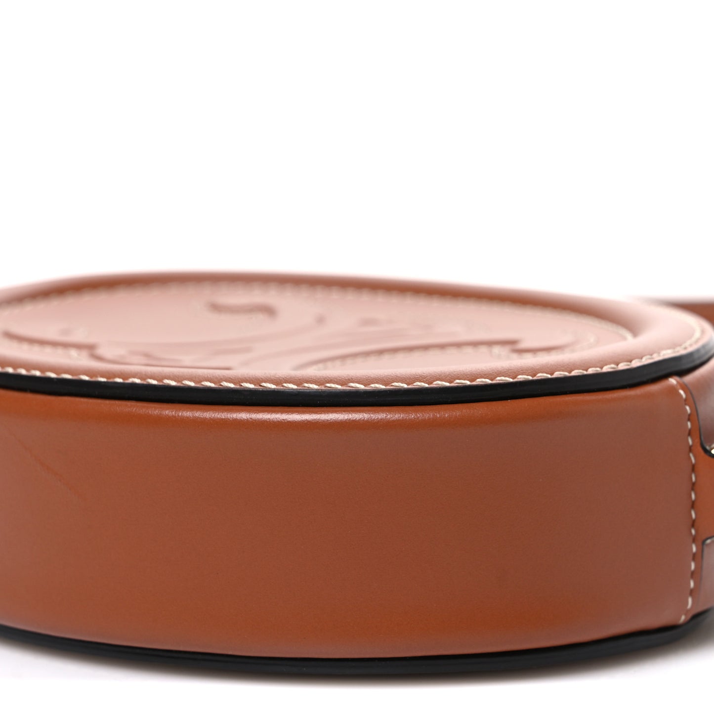 Smooth Calfskin Cuir Small Triomphe Oval Crossbody Purse Tan
