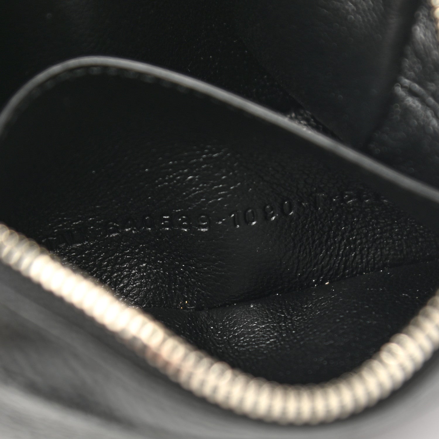 Balenciaga Grained Calfskin Logo Mini Cash Crossbody Pouch Black White 6 of 9