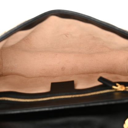 Gucci Monogram Matelasse Diagonal Small GG Marmont Shoulder Bag Beige Black 5 of 12