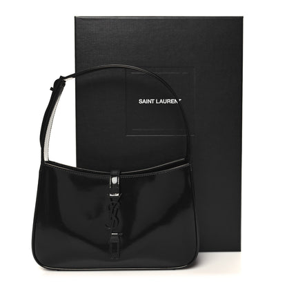 Saint Laurent Patent Le 5 A 7 Monochrome Hobo Black 12 of 12