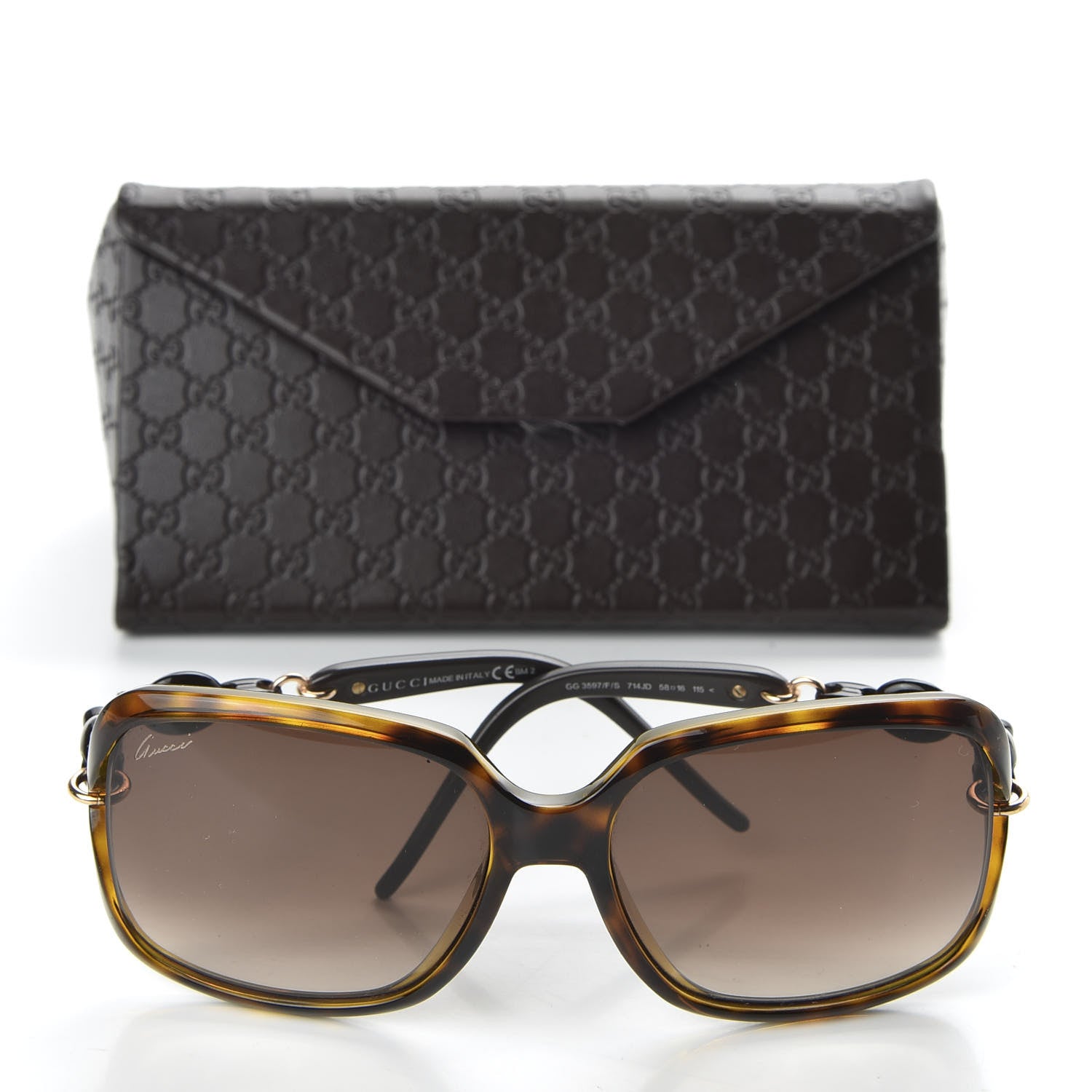 Gucci Marina Chain Sunglasses GG 3597/F/S Tortoise 8 of 8
