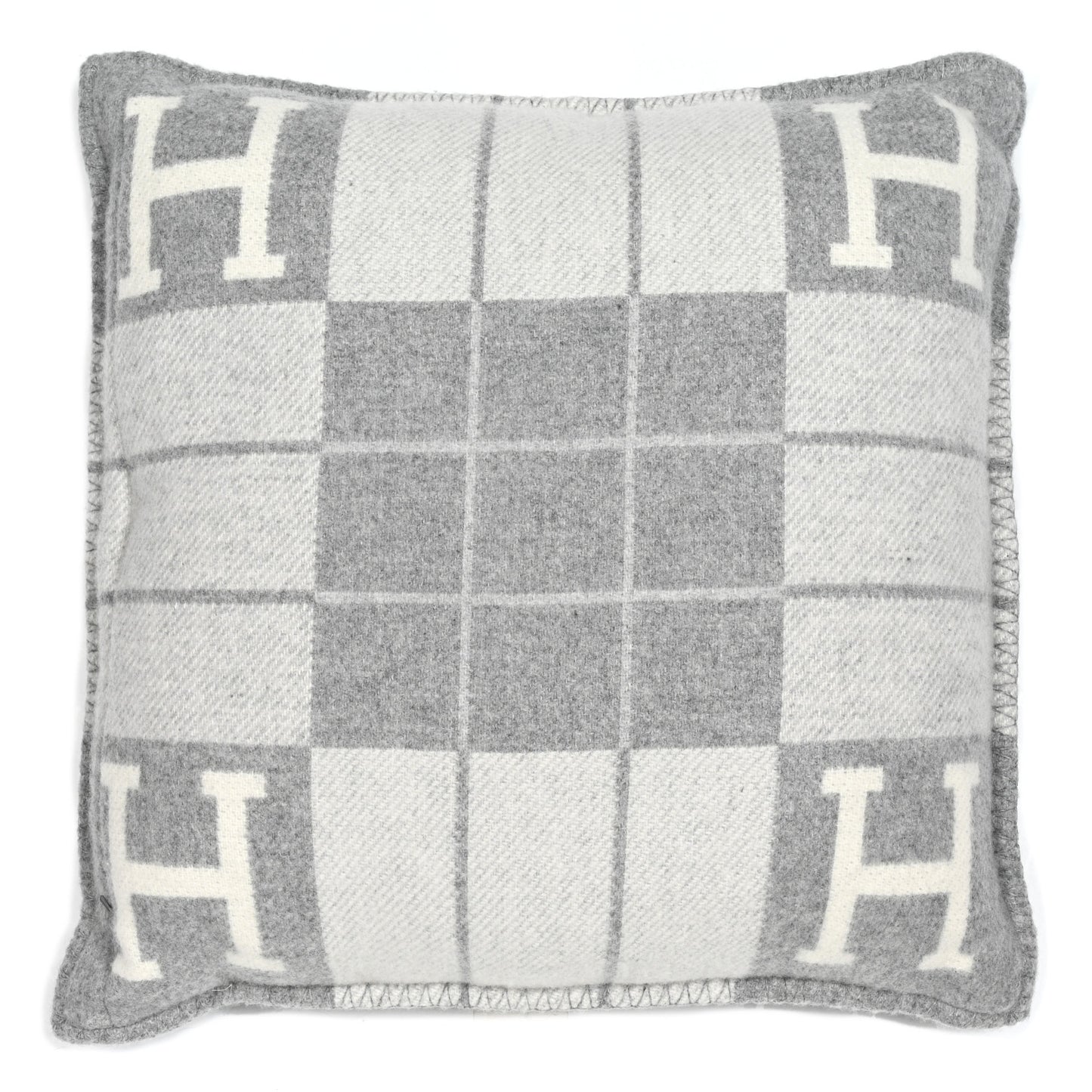 Wool Cashmere Avalon III Pillow PM Ecru Gris Clair