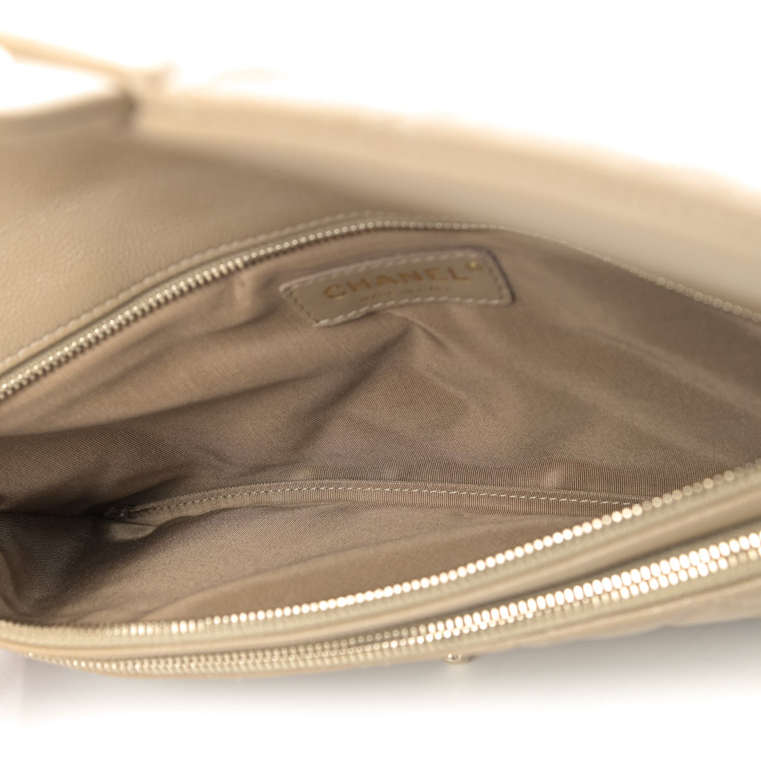 Chanel Caviar Quilted Flap Clutch Dark Beige 5 of 6