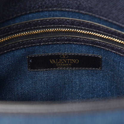 Valentino Garavani Denim Butterfly Embroidered My Rockstud Frame Bag Light Denim Multicolor 6 of 10