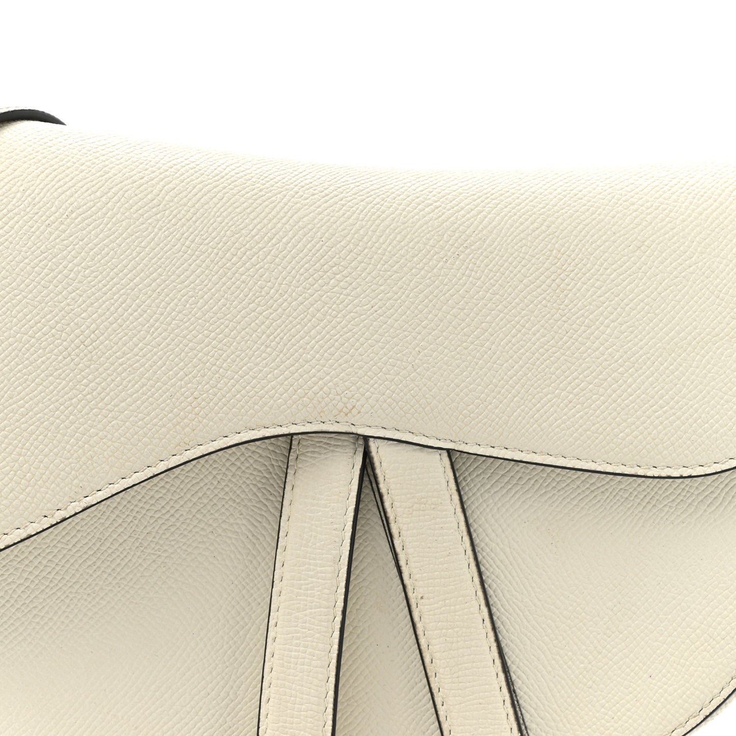 Grained Calfskin Saddle Bag With Strap Latte