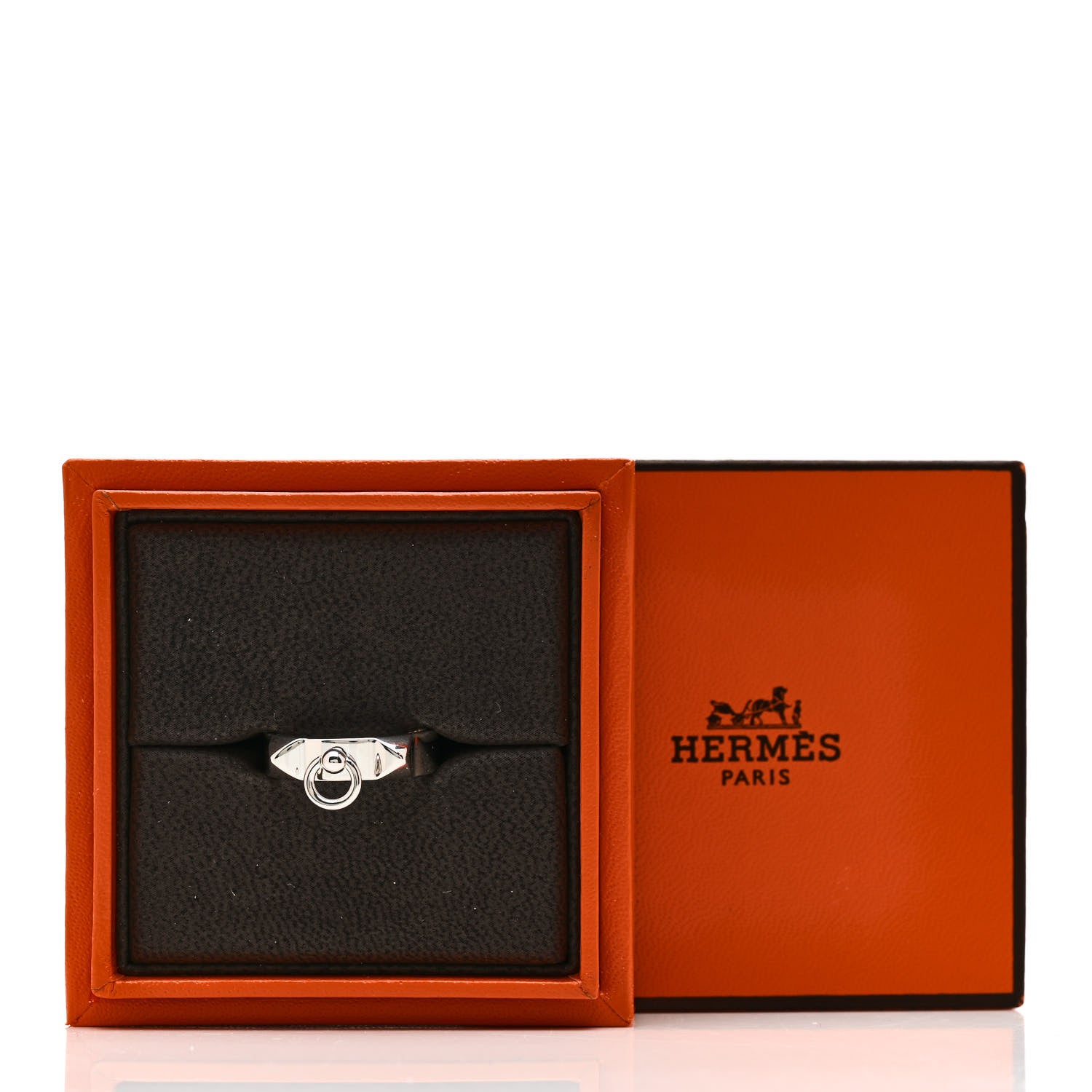 Hermes Sterling Silver PM Collier De Chien Ring 55 7.25 5 of 5