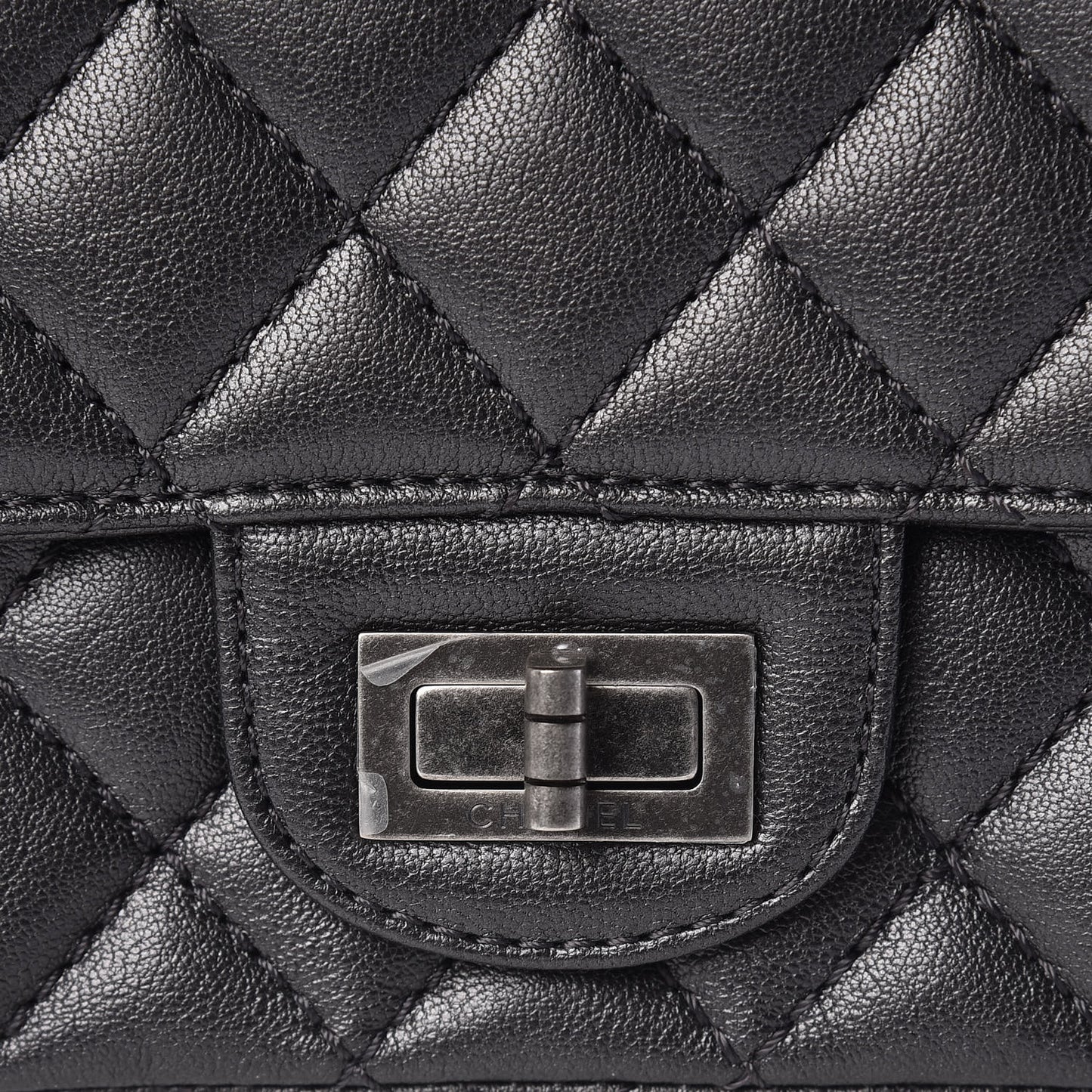 Sheepskin Quilted 2.55 Reissue Mini Flap Dark Grey