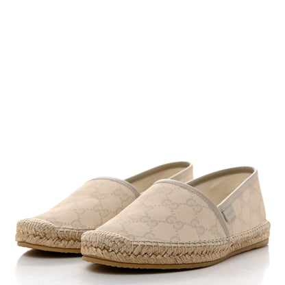 Gucci Washed Cotton Miro Soft Calfskin GG Monogram Espadrilles 36.5 White Mystic White 3 of 10