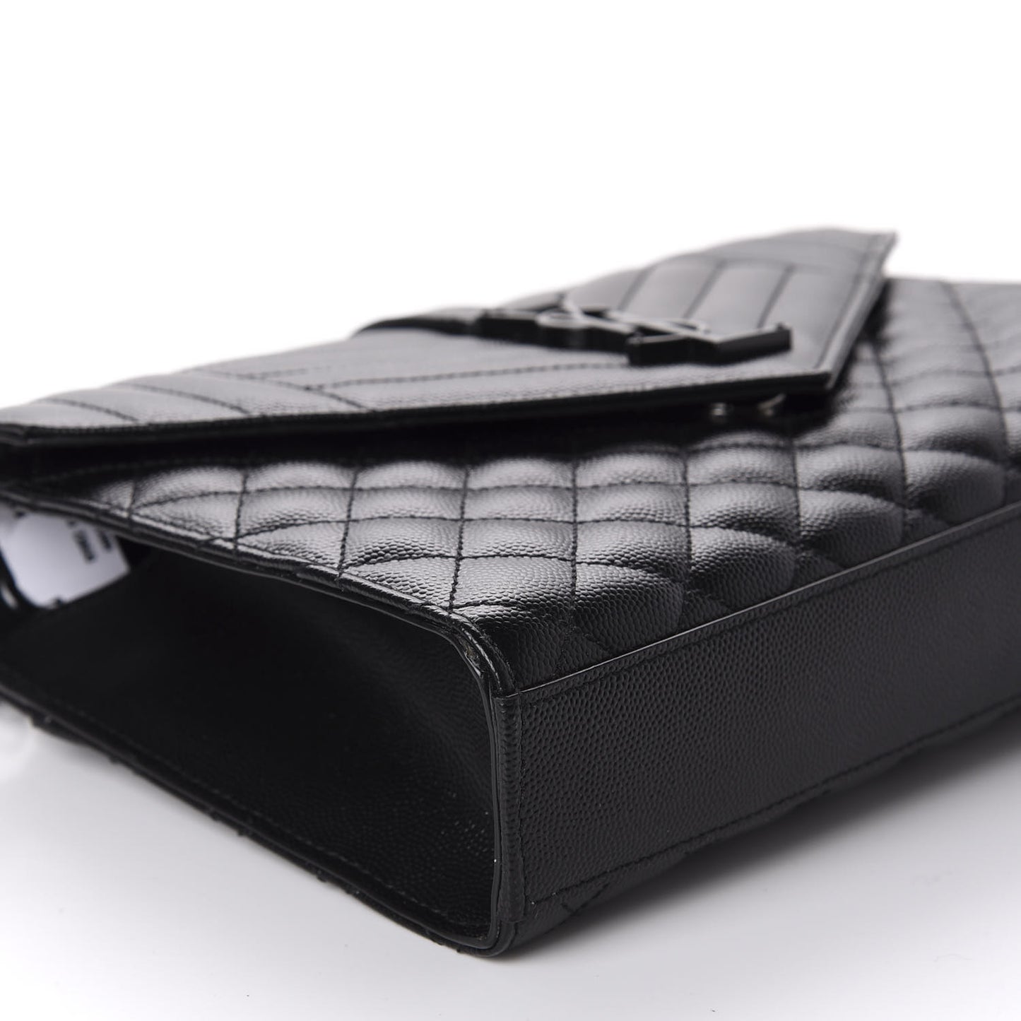 Grain De Poudre Textured Mixed Matelasse Triquilt Medium Monogram Satchel Black