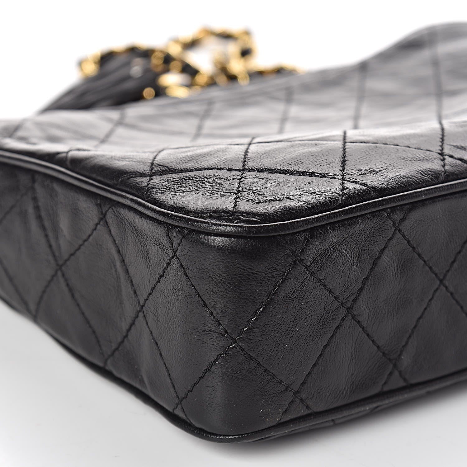 Chanel Lambskin Quilted Tassel Camera Case Pouch Black 14 of 15